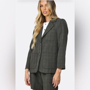 NWT GANNI Checked Suiting Blazer 34